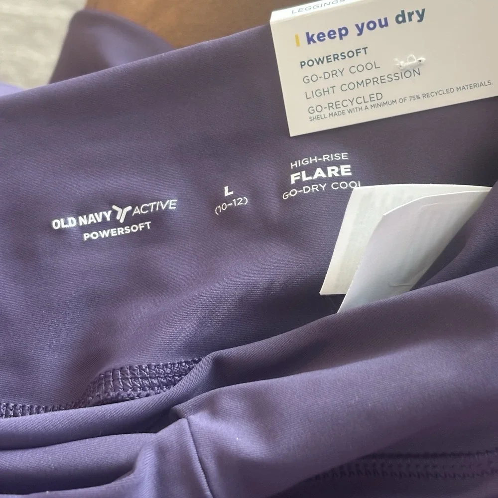 Old Navy Active Powersoft Flare Leggings Girls Large (10-12) Purple Sporty NWT